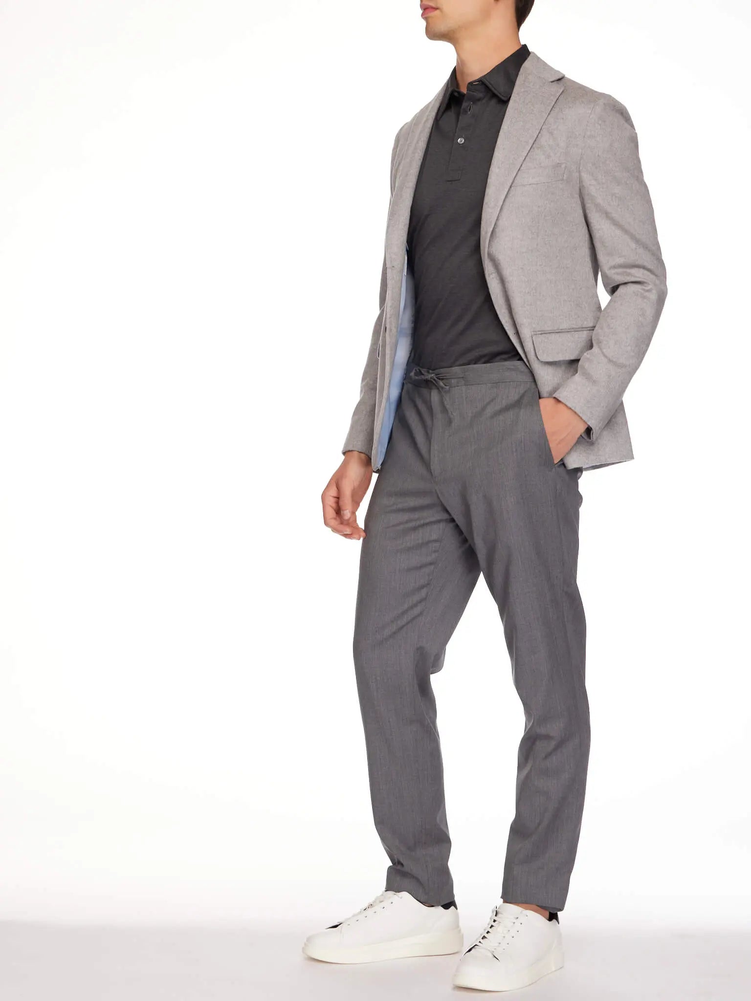 Men's Unconstructed Cashmere Jacket In Lighy Grey - Nigel Curtiss