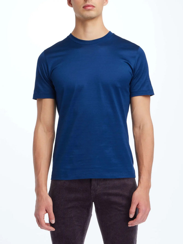 Men's Cotton Crew Neck T-Shirt In Royal Blue - Nigel Curtiss