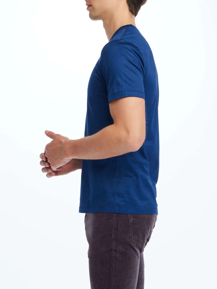 Men's Cotton Crew Neck T-Shirt In Royal Blue - Nigel Curtiss