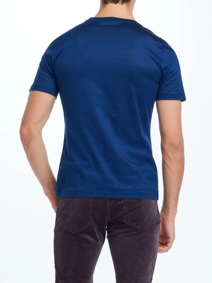 Men's Cotton Crew Neck T-Shirt In Royal Blue - Nigel Curtiss