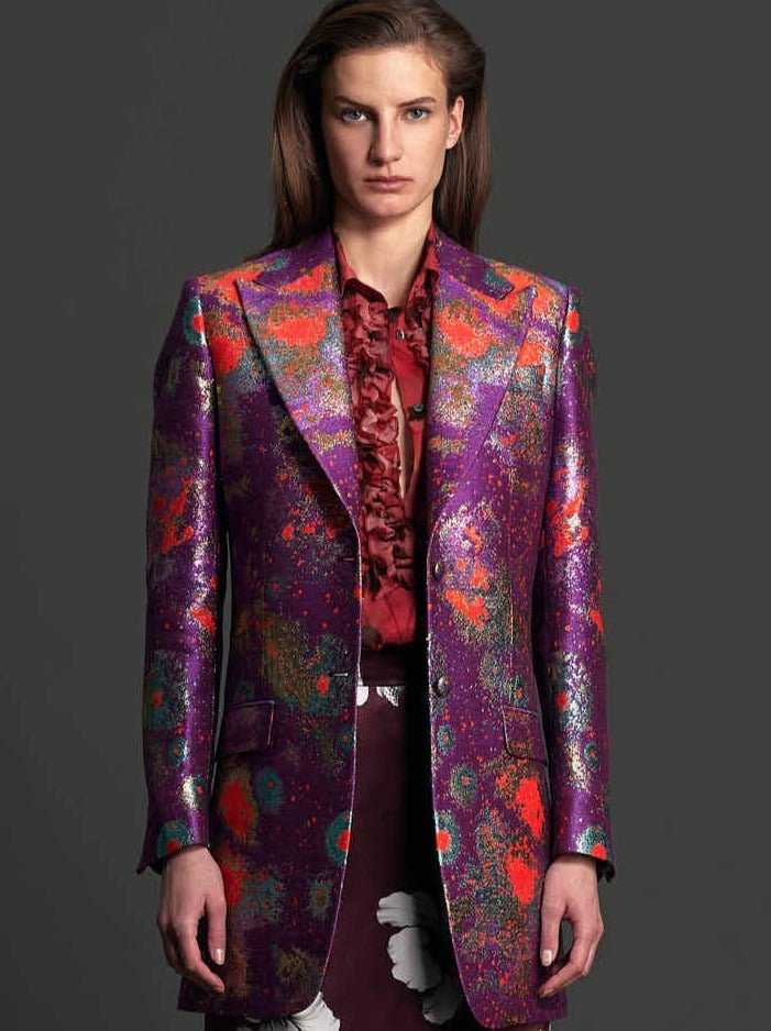 Women's Celestial Brocade Car Coat - Nigel Curtiss