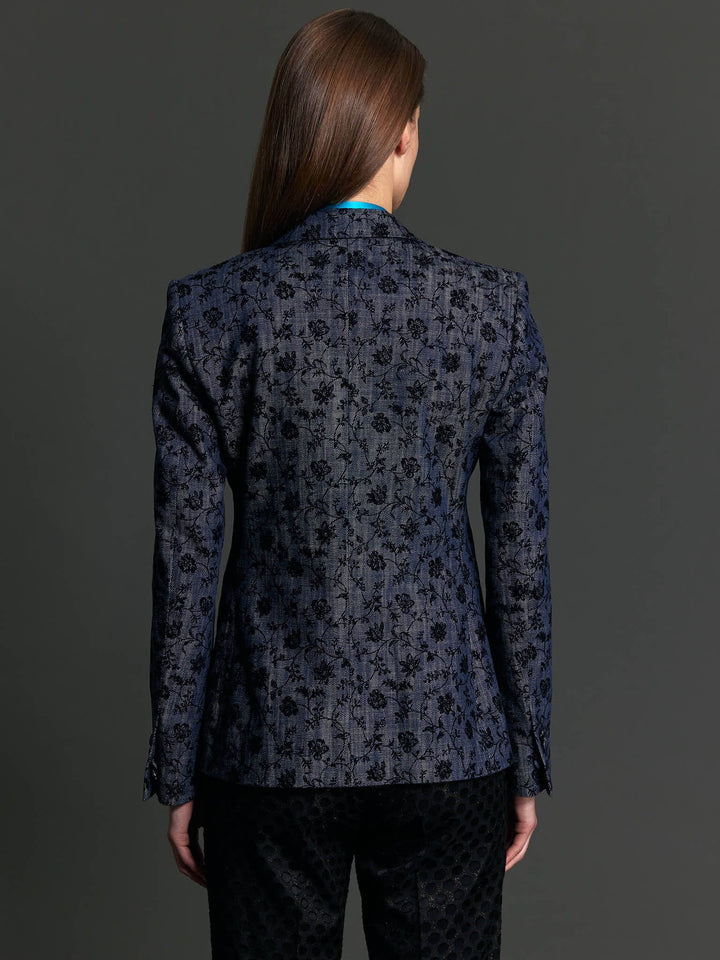 Women's Denim Floral Print Jacket - Nigel Curtiss