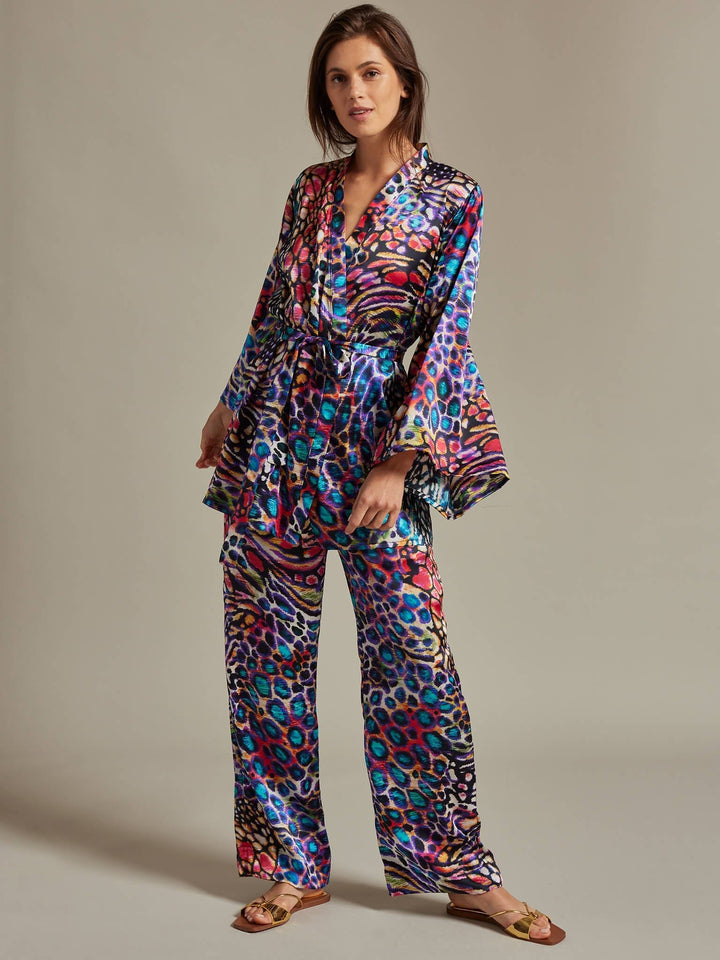 Women's Rainbow Leopard Silk Pant - Nigel Curtiss