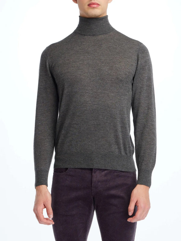 MEN'S CASHMERE TURTLENECK IN GREY - Nigel Curtiss