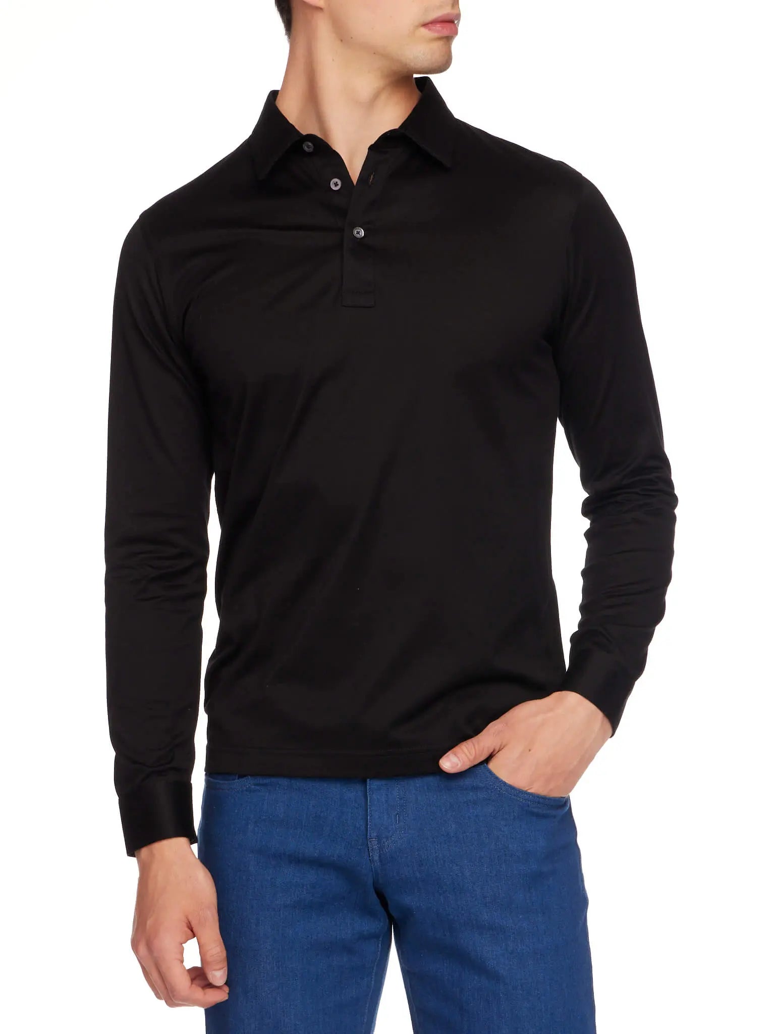 Cotton polo shirts long sleeve best sale