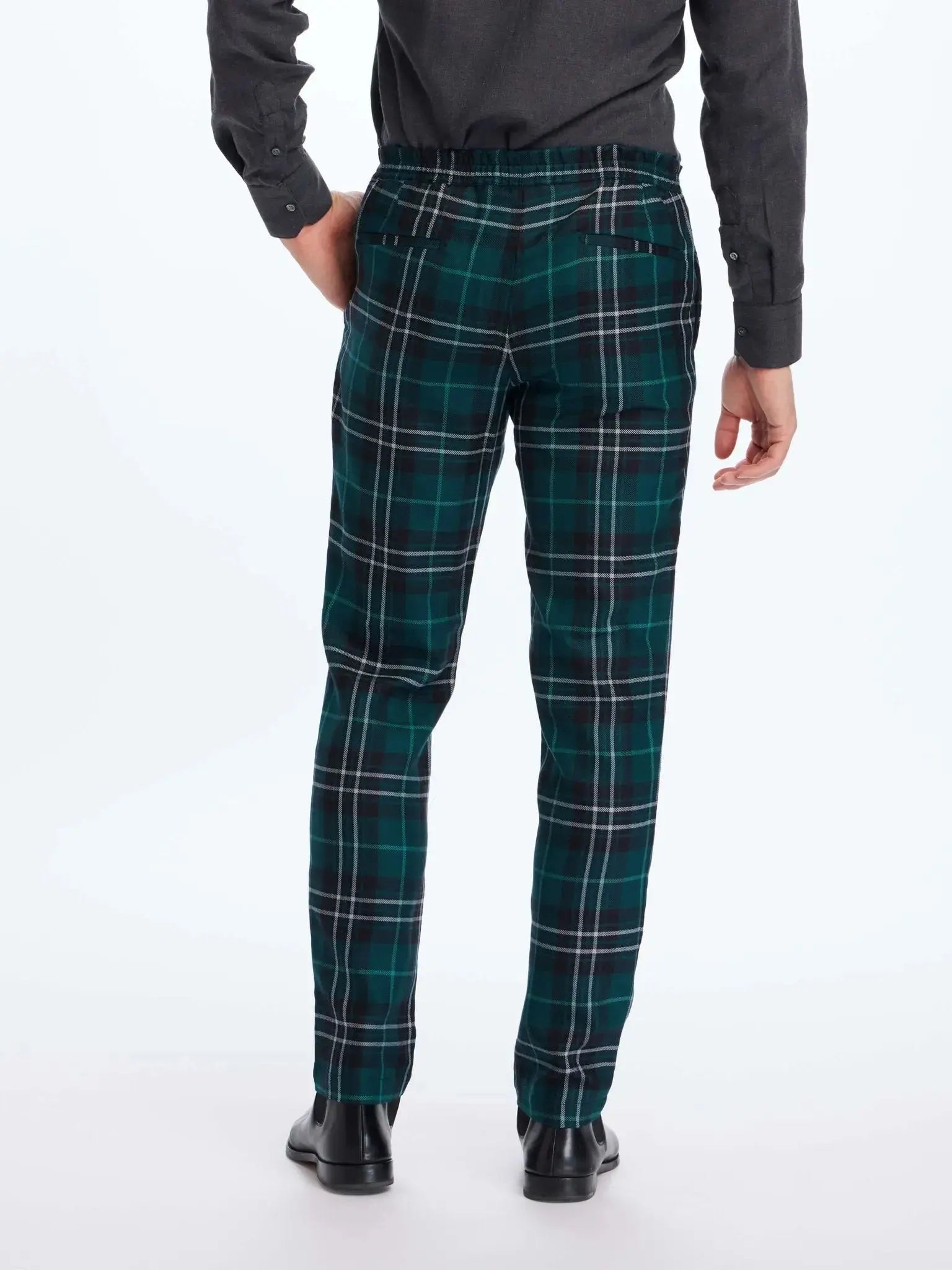 Unique Bargains Women's Plaid Trousers Button Casual Tartan Check Work  Pants M Dark Brown - Walmart.com