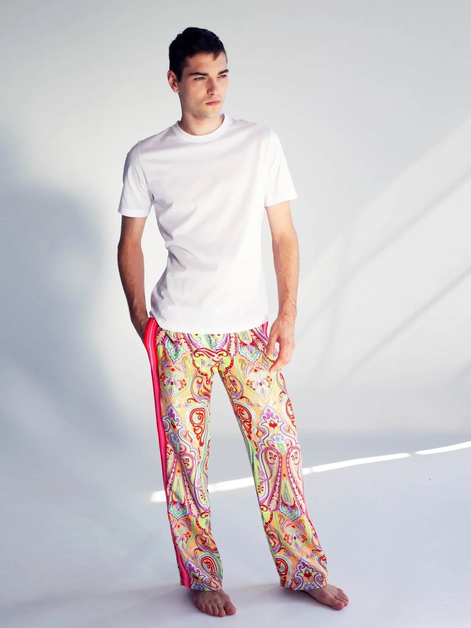 Paisley mens silk online pajamas