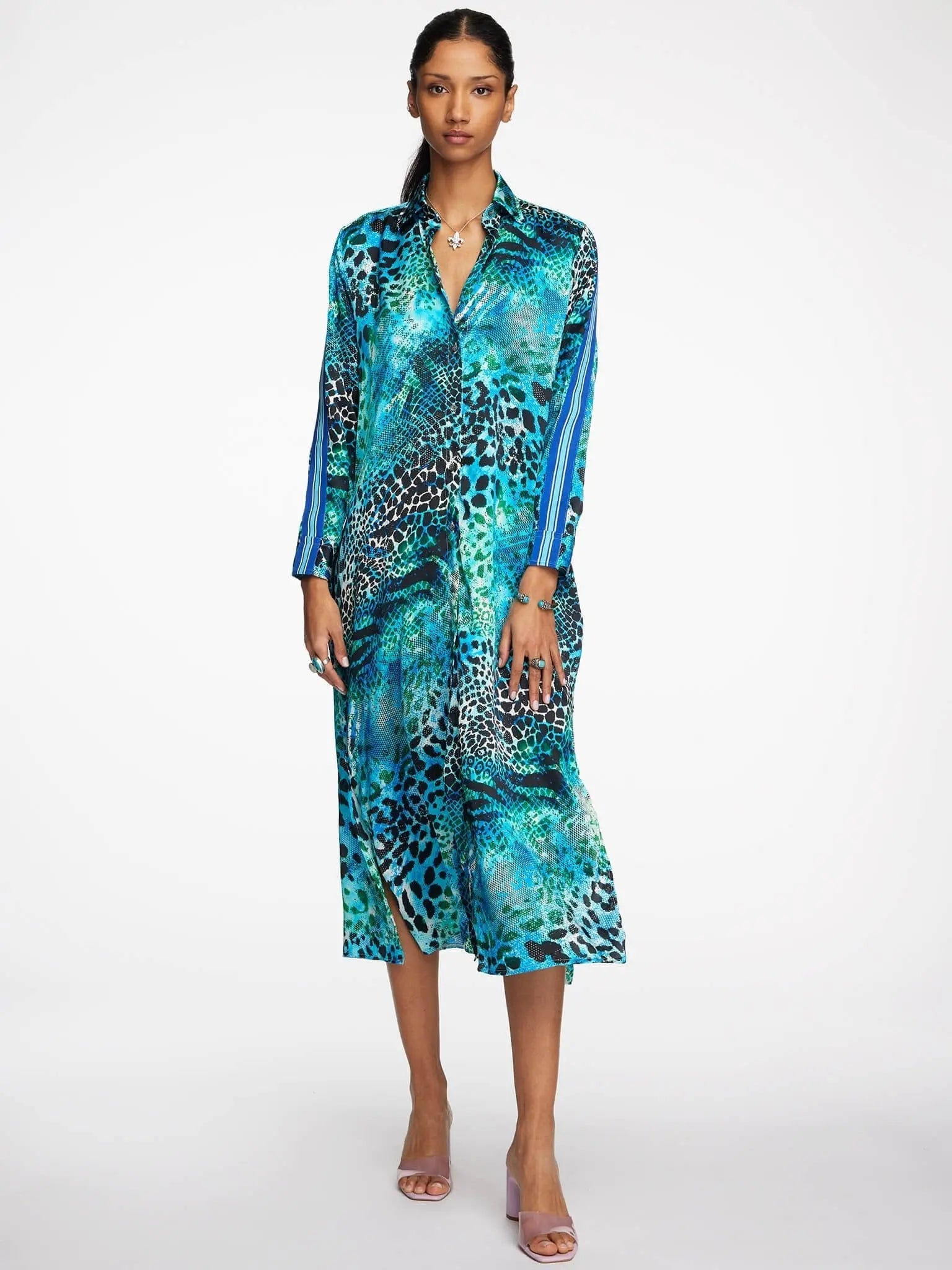 Aqua leopard cheap dress