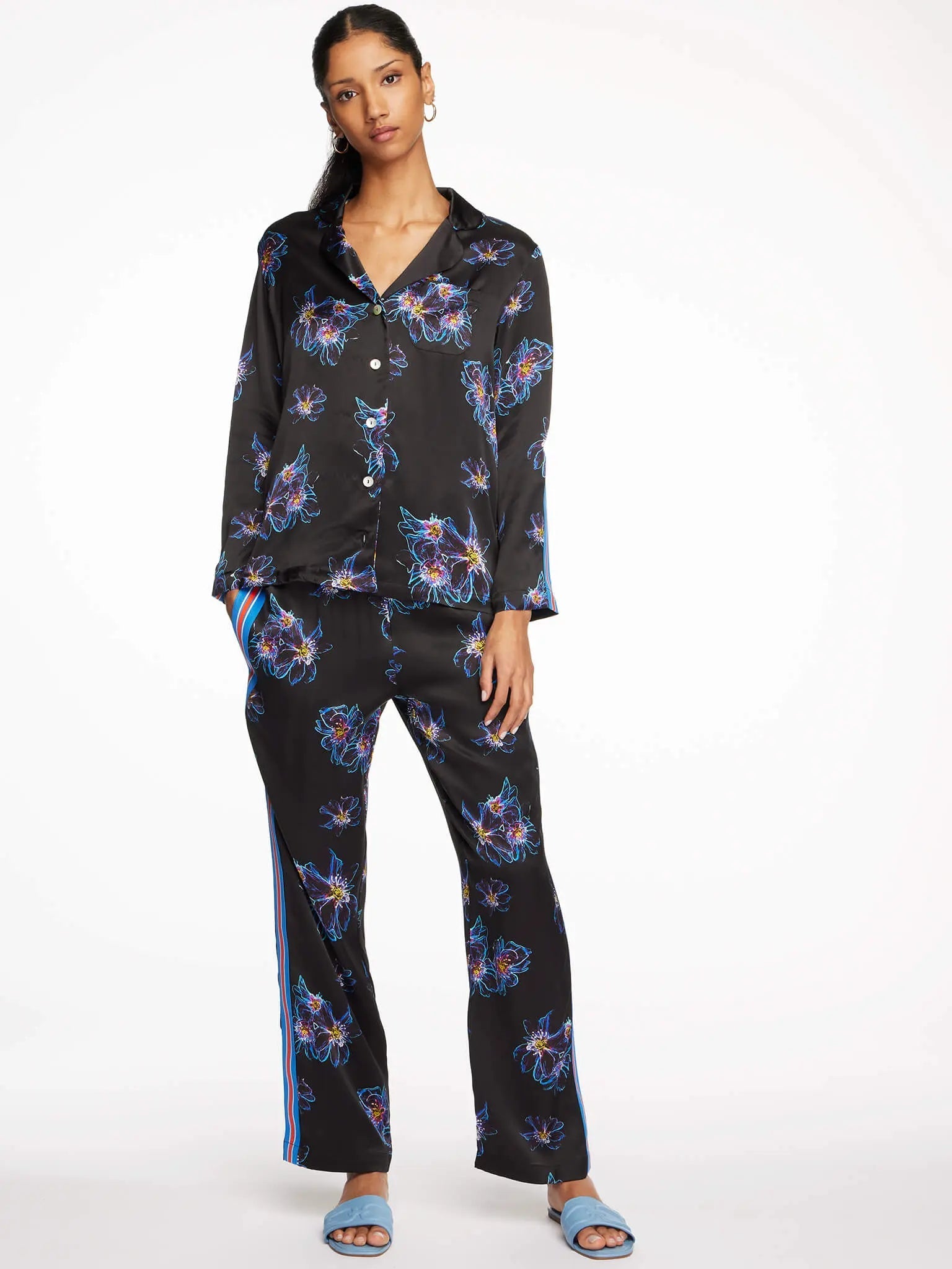 NIGEL CURTISS WOMEN'S FIRE LILY SILK PAJAMA SET – Nigel Curtiss