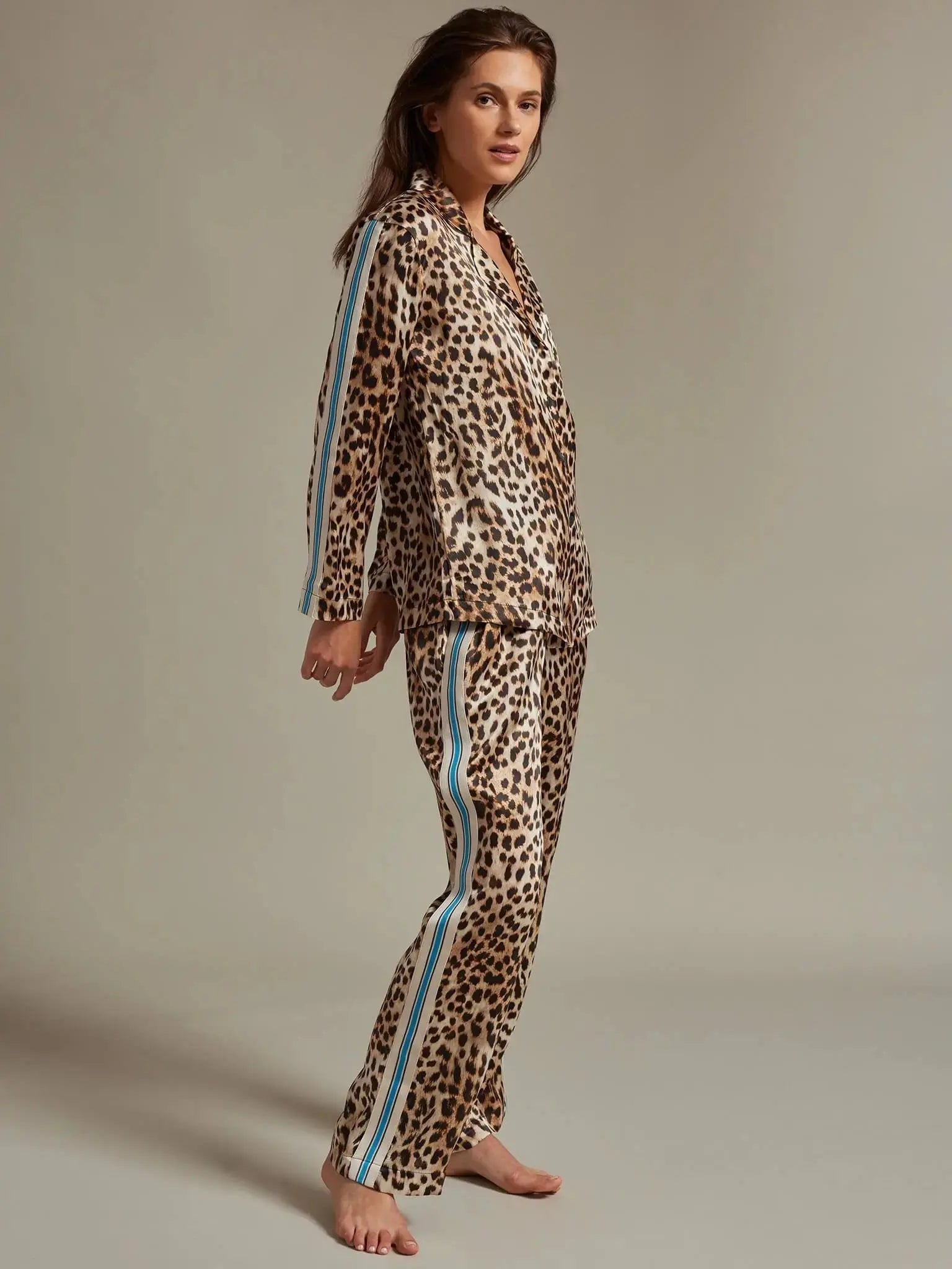 Womens leopard pajama online set