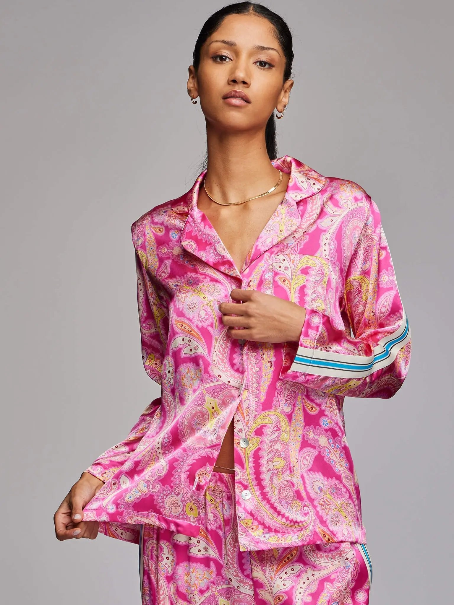 Silk pajama set clearance womens